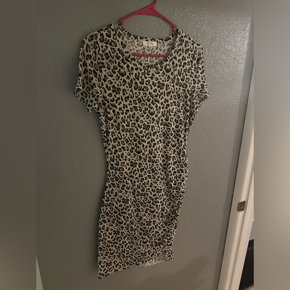 EUC Leopard midi dress from Pink Lily